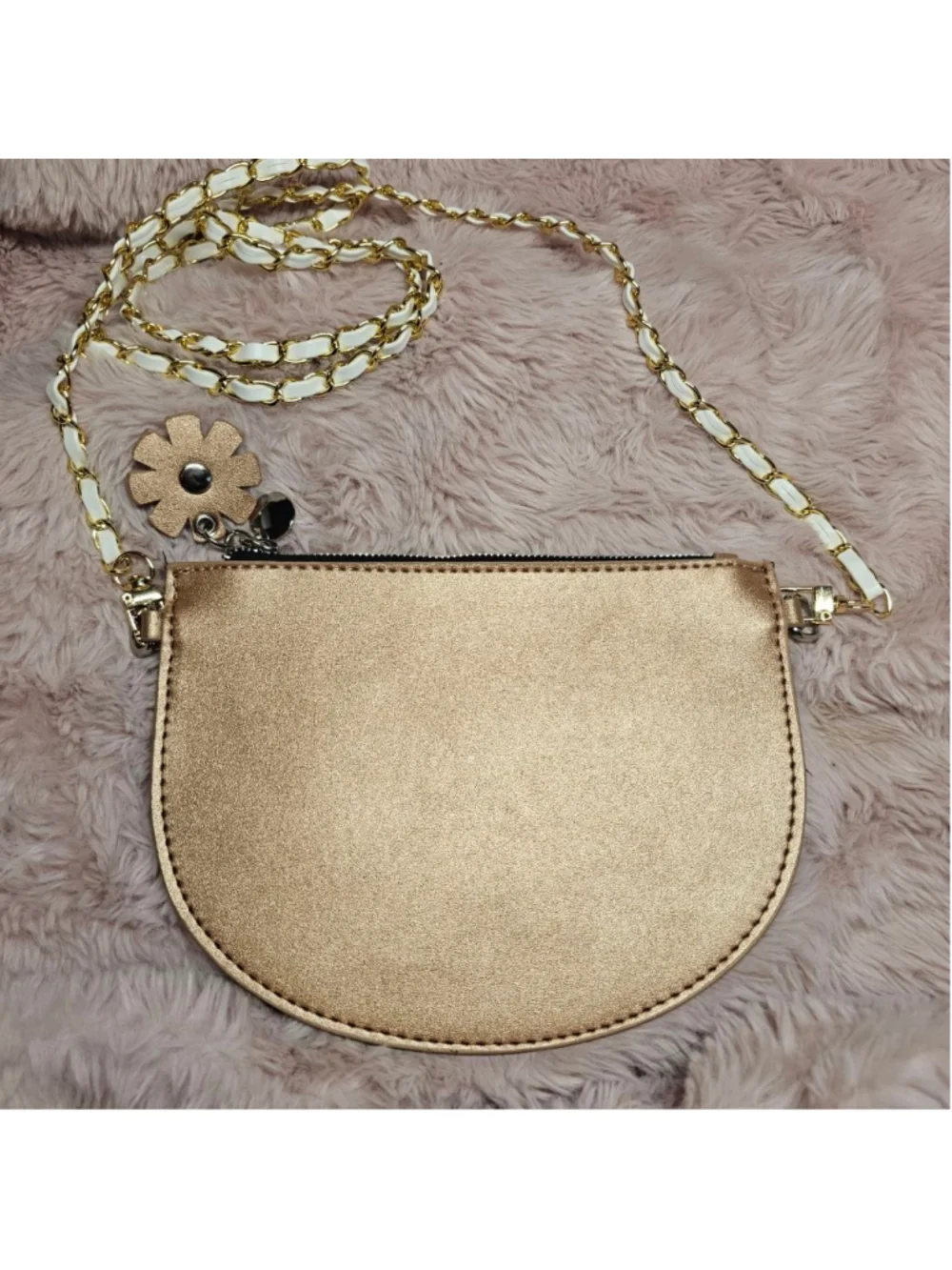 Zac Posen Metallic Gold Mini Pouch with Chain